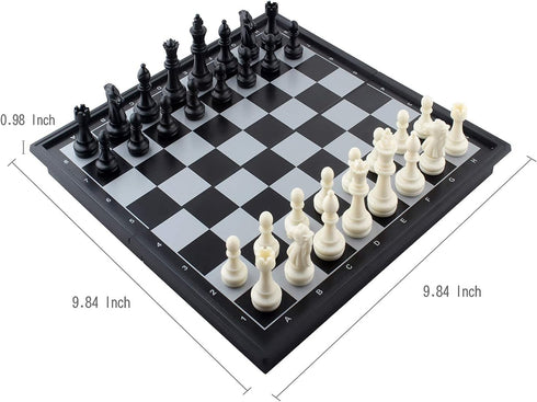 DINOBROS Magnetic Travel Chess Set, Folding Board Portable Chess Board Games Gift for Kids and Adults