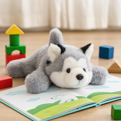 Cute Plush Husky Dog Toy - Soft Stuffed Animal for Kids & Adults