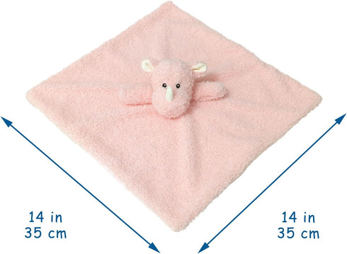 Baby Pink Rhino Soft Stuffed Animal Security Blanket, Plush Rhino Character Lovey Blanket, Baby Shower/Nursery Gift, Cuddly Newborn, Infant, Toddler Snuggle Blankie for Boys Girls, 14" by Doindute