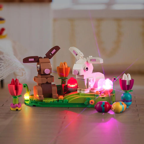 Upgraded LED Light Kit for Lego Easter Rabbits Display Building Set, Compatible with Lego 40523, Gift Idea