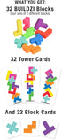 TENZI BUILDZI Fast Stacking Building Block Game for 2 to 4 Players Ages 6 to 96, Perfect for Family Game Night