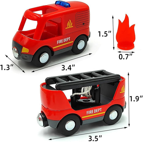 DSHMIXIA Set Set 3-5 Sets 3-4-7 Magnetic Trains Cars Wooden Train Track Accessories Fire Truck Train for Toddlers