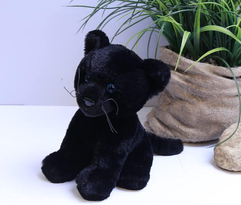 10 Inches. Plushland Black Panther Stuffed Animal Realistic Plush Panther for Kids and Adults