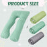 Hahafelt 3 55"x31" Pcs U-Shaped Pregnancy Pillow Cover, Cotton or Crystal Velvet Maternity, Soft Breathable Fit