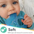 Nuby Soft Silicone Teether with Massaging Bristles | 2 pack: Blue | 3m + | Travel Case Included