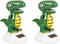 2Pcs Green Solar Powered Dancing Dinosaur - No Battery Required, Desk Decor and Birthday Gift