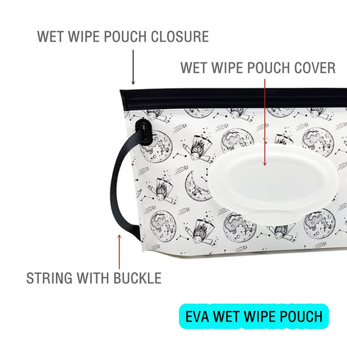 Portable Refillable Wet Wipe Pouch, Reusable Travel Wipes Holder & Case, Lightweight Flushable Diaper Wipes Container