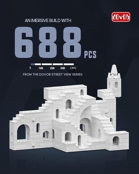 Set 668PCS Set dOvOb Architectural Transformable White Castle Building Blocks - Construction Magic Maze Mode