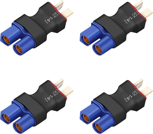 Yowoo 4 Pcs EC3 Female Connector Plug Adapter to T Male Plug for RC Lipo Battery