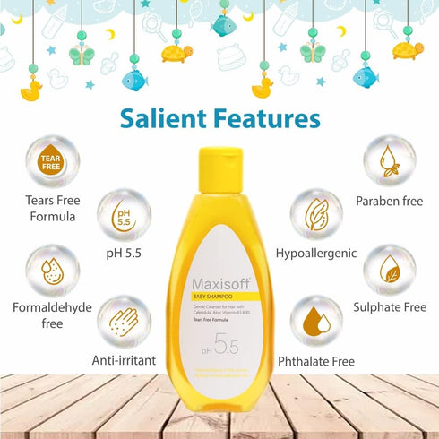 Glamzy 100 ml B3 B5 5.5 (100 ml Pack 1) Baby Shampoo | Pure & Gentle Tears Free Formula | With Calendula, Aloe Vera
