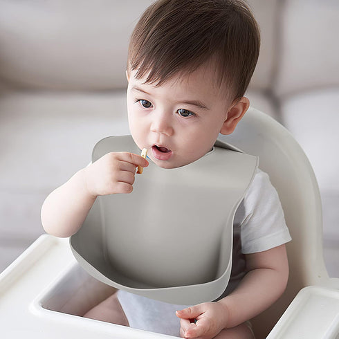 Silicone Bibs for Babies Toddler Set of 3, BPA Free, Soft Adjustable Waterproof Feeding Essentials