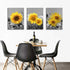 USIXA 3 1216 Inches Sunflower Wall Art for Living Room Black White Flowers Wall Decor Yellow Floral Canvas Prints