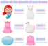1-3, Set Swimming Bath Toys for Toddlers No Hole Cute Light Up Bathtub Toys Floating Rubber Sea Animal with Flashing