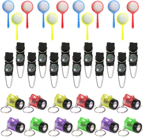 PROLOSO Nature Exploration Kit - 36 Pack Outdoor Games Party Favors Toys for Kids, Perfect for Adventure Theme Parties
