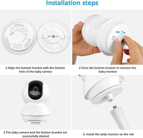 KHQBG C200 C210 Baby Monitor Flexible Mount for TP-Link Tapo Cameras (clamp)