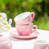 Set 3-8, Set TUZT Tea Party for Little Girls Ages Pink Heart Porcelain Tea with Gold Trim Edges, Princess Tea Time Toy