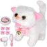 WorWoder Interactive Plush Cats for Kids, Lifelike Walking Toy Robot Kitten Pet, Cute Stuffed Kitten for Girls (White)