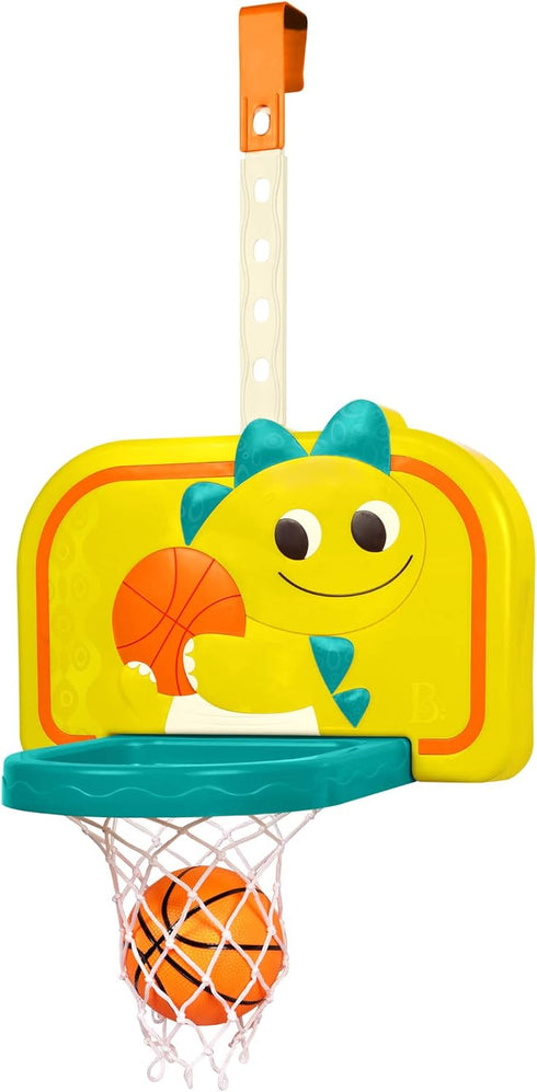 B. toys Hanging Basketball Net, Adjustable Height Mini Ball & Air Pump for Sports Toys & Active Play