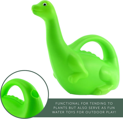 Toddler-Friendly Green Dinosaur Watering Can - Fun Plastic Waterer