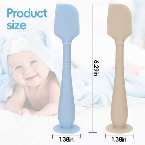 YENLNI 2 Pack Diaper Cream Spatula with Hygienic Travel Case, Butt Spatula Baby with Suction Base, Baby Butt Paste