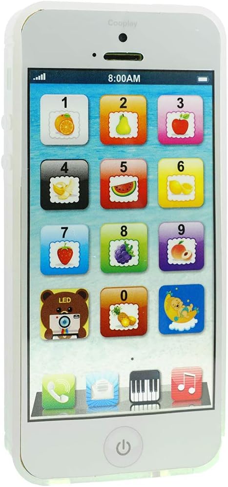 Cooplay White Smart Phone Toy - Music Lullaby YPhone with Touch Screen for Toddler Child
