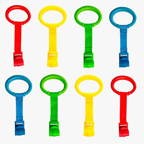 PandaEar 8 PCS Baby Pull Up Rings, Toddler Walking Exercise Stand Up