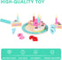 Set Birthday Cake Cutting Toys, Wooden Play Food for Kids Toddlers, Pretend Play Kitchen Toys for Boys Girls