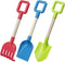 Jumbo Beach Shovels Rake Spade Toys Set for Kids, 16" Long Wooden Handle ABS Plastic Sand Scoop, 3 Pack Gardening Tool