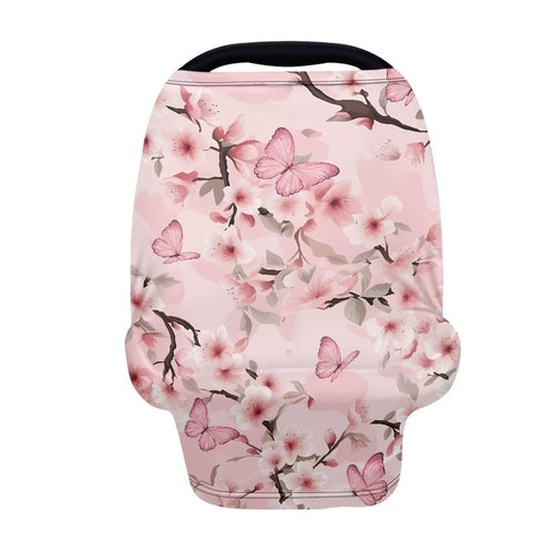 Butterfly Nursing Cover Cherry Blossom Carseat Covers Baby Car Seat Cover for
