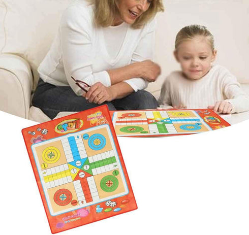 Ludo Board Game Set, 23.6 x 17.7inch Non-Woven Fabric Foldable Snakes and Ladders Game Set