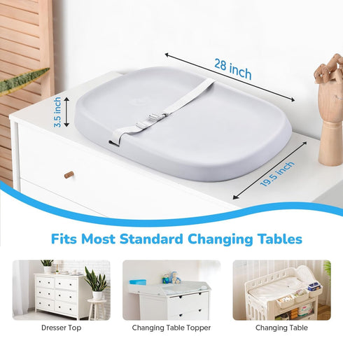 27.6 19.2 2.9, Bellababy Baby Changing Pad, Waterproof & Non-Slip, Soft, Easy to Clean, Lightweight, Portable