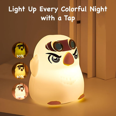Bald Eagle Night Light for Kids, Multi-Color Changing Rechargeable Night Light for Baby Toddler Nursery, Cute Lamp