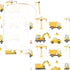 CZXW 52" 28" Cute Construction Vehicles Crib Sheets Fitted x Natural Cotton Soft & Breathable for Baby Crib Mattress
