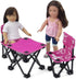 18 Inch Doll 3-PC Folding Camp Camping Beach Sports Chairs and Table - Emily Rose Doll Furniture