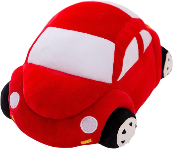 Plush Red Stuffed Car Shaped Pillow - Cute Toy Decor Gifts for Kids, 11.8 Inch