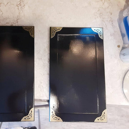 4Pcs 2.5" Brass Flat Corners Bracket, Decorative Furniture Hardware for Box Cabinet, Antique Brass
