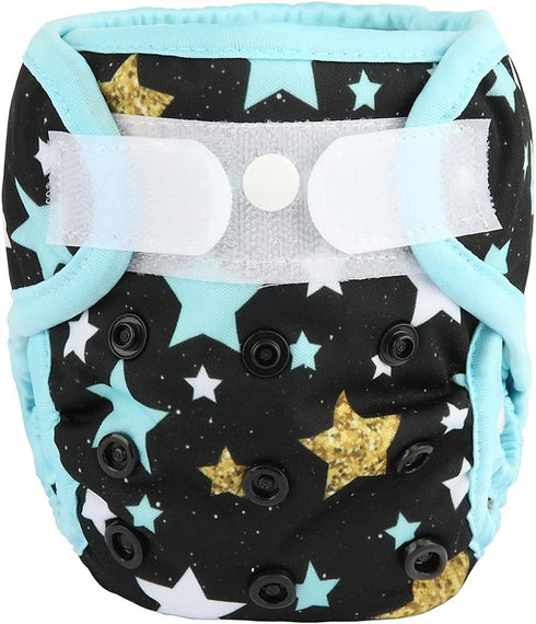 Sigzagor Newborn Baby Cloth Diaper Cover Nappy Hook and Loop (Twinkle Stars)