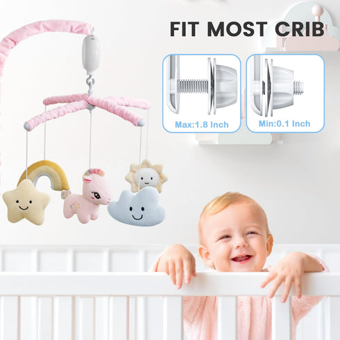 35 3 Feisike Crib Mobile for Girls - Baby Mobile for Crib with Lullabies, Modes Digital Musical BoxTurn Only, Music