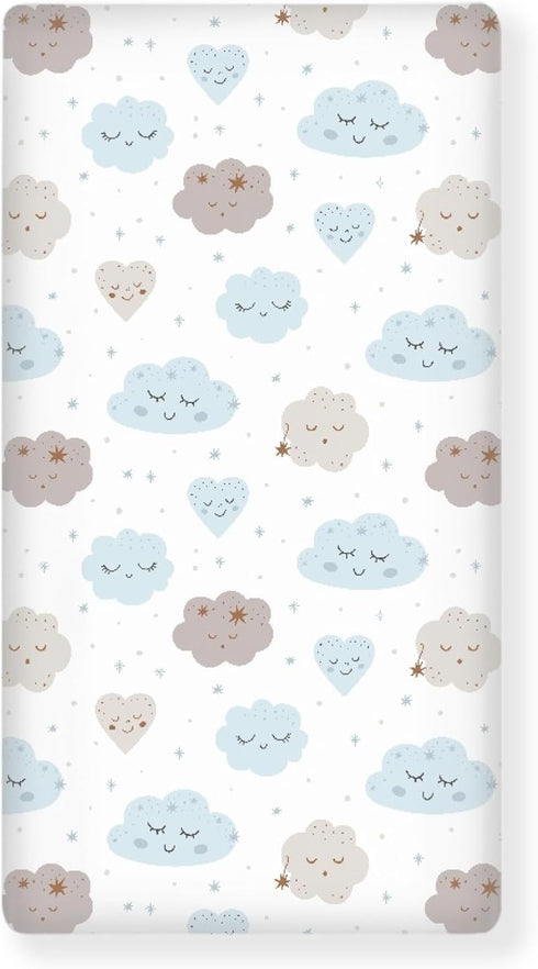 Streeyiu Clouds Baby Crib Sheets for Boys Girls Cute Fitted Crib Sheet for