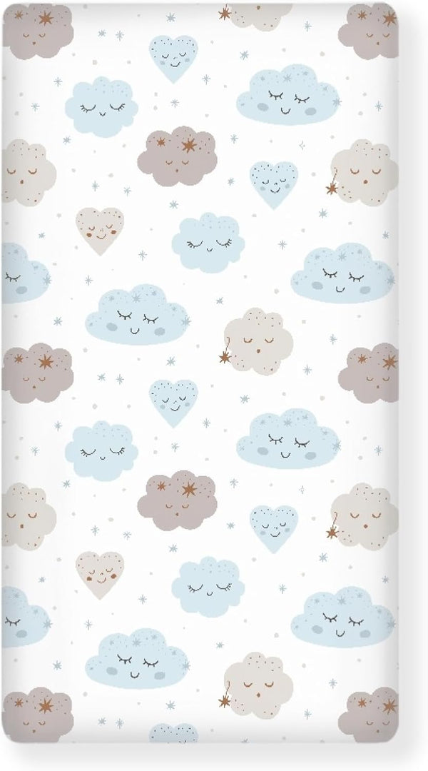 Streeyiu Clouds Baby Crib Sheets for Boys Girls Cute Fitted Crib Sheet for