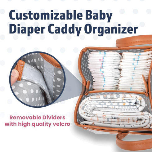 Melliberry Baby Diaper Caddy Changing Table Organizer - Baby Basket Diaper Caddy Organizer with Handle - Basket