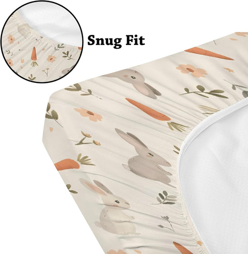 KuphiL10C Girls-16x32 Cute Spring Easter Rabbits Carrots Animals Pattern Baby Changing Pad Cover, Unisex Forest Nursery