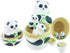 Set 10 Cute Animal Panda with Bamboo Handmade Wooden Russian Nesting Dolls Matryoshka Dolls Pieces for Kids Toy Home