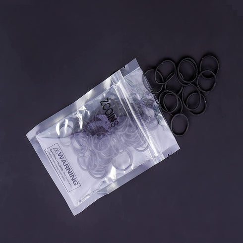 Thin Hair Tie for Baby Toddler Ponytail Holders, 100 Pieces Black Baby Girl Hair Ties