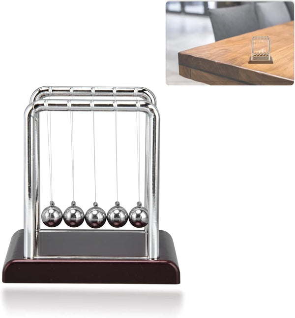 Balance Pendulum Balls Desk Accessories for Men, Swinging Balls with Base for Calm Down Fidgets, Office Decor