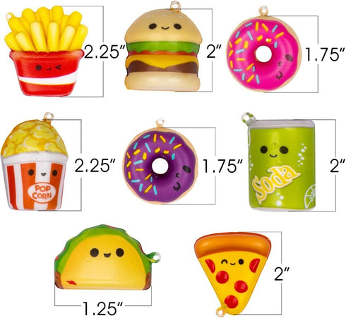 Set 8, ArtCreativity Mini Squish Fast Food Toys, of Slow-Rise Stress Relief Toys for Kids in Assorted Food Designs