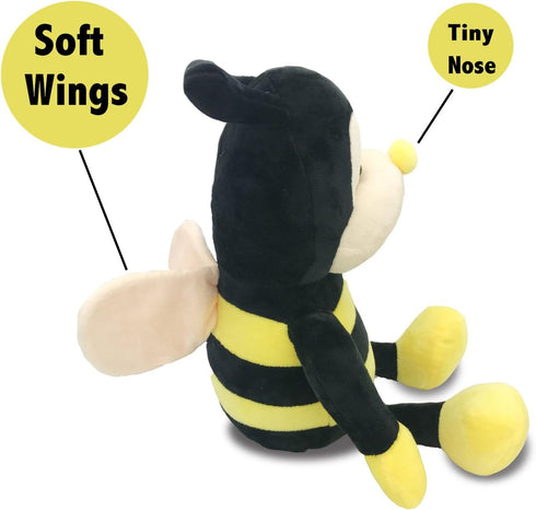 Garden Buzz Cuties Nana The Bee - Plush Bumblebee Stuffed Animal with Smile Face and Yellow Wings
