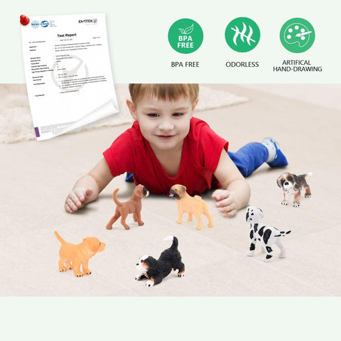 Volnau Dog Figurines Animal Toys - 10PCS Mini Puppy Figures for Kids, Toddlers Decorations, Educational Cake Topper Set