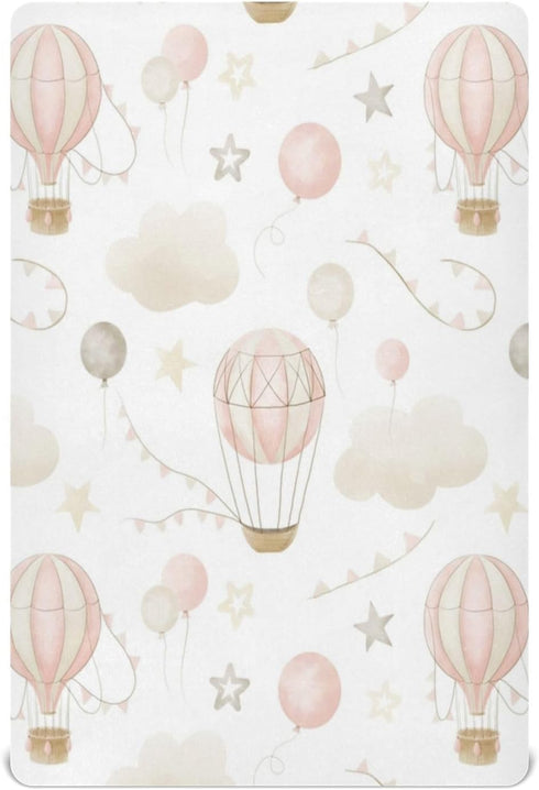 Kigai Hot Air Balloon Clouds Crib Sheet for Boys and Girls Jersey