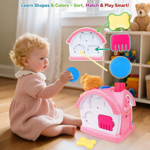 1+ 9-in-1 1st 1 2 3 Toys for Year Old Girls Montessori Musical Toddler Activity House with Lights, Sounds, Bilingual